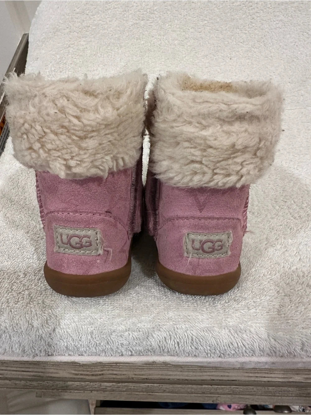 UGG Kids Pink Fur-Lined Winter Boots